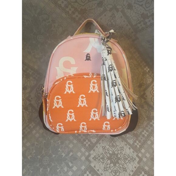 Steve Madden BBLogo Colorful Mini Backpack Purse W Tassel - Picture 2 of 3